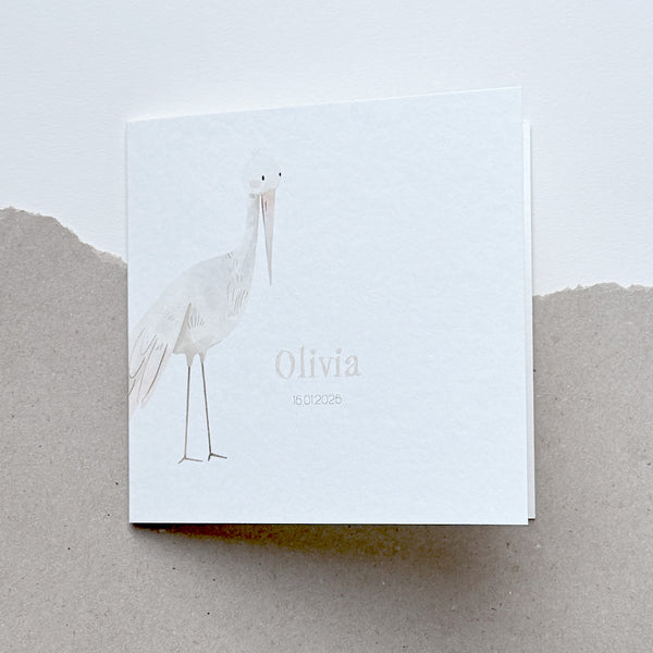 Glückwunschkarte zur Geburt I Storch