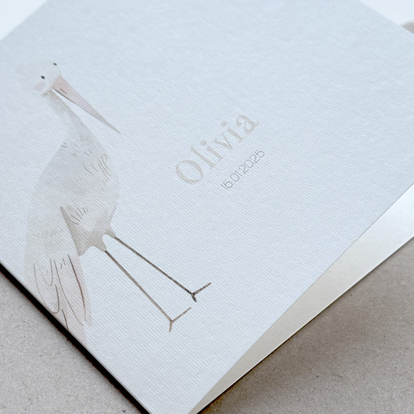 Glückwunschkarte zur Geburt I Storch