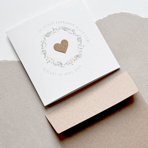 Glückwunschkarte zur Kommunion I Blumenkranz