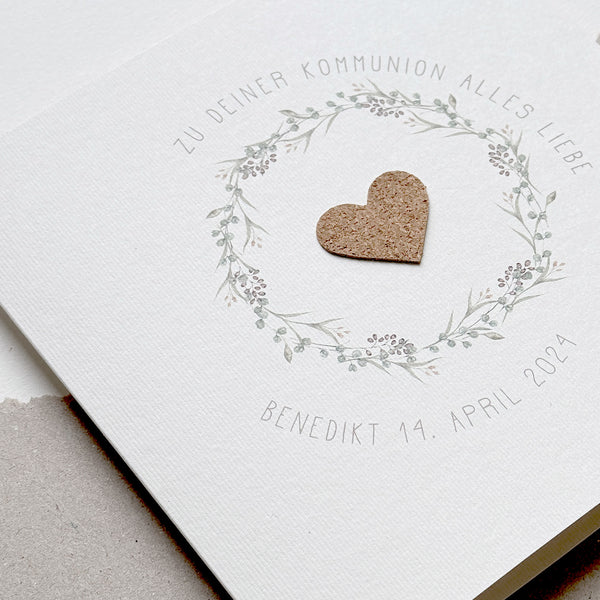 Glückwunschkarte zur Kommunion I Blumenkranz