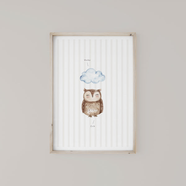 Wandbild Kinderzimmer I kleine Eule