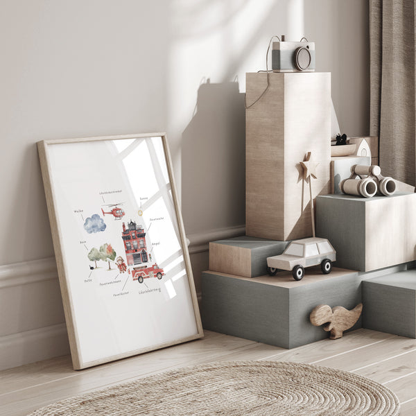Wandbild Kinderzimmer I Feuerwehr