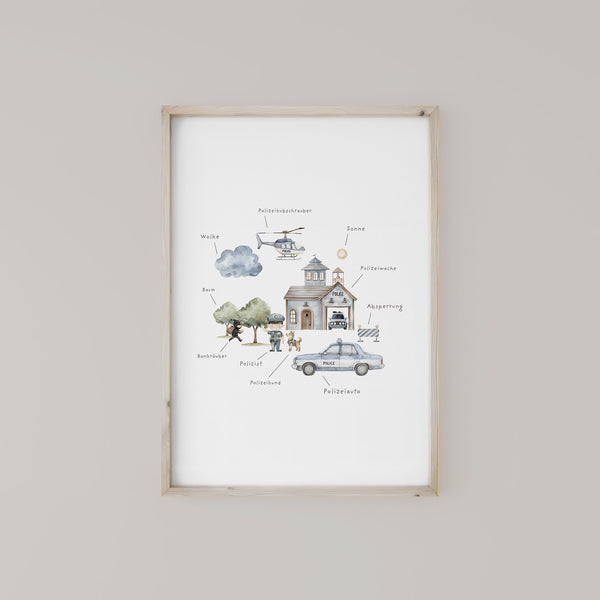 Wandbild Kinderzimmer I Polizei