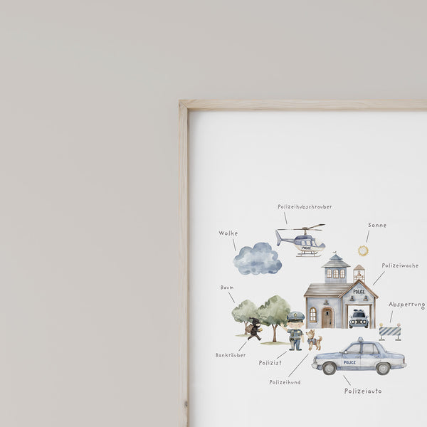 Wandbild Kinderzimmer I Polizei