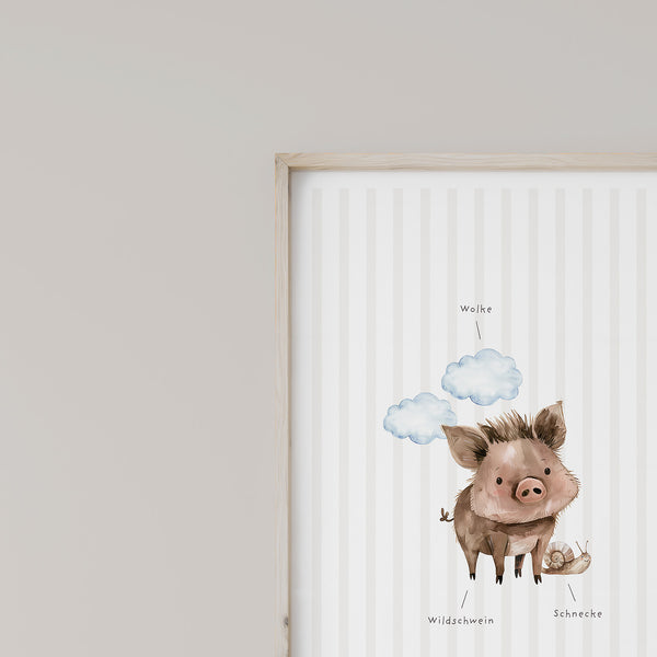 Wandbild Kinderzimmer I kleines Wildschwein