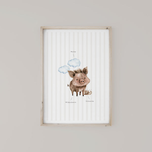 Wandbild Kinderzimmer I kleines Wildschwein